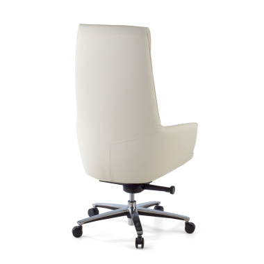 fauteuil de direction blanc mozart cuir authentique accoudoirs rembourres 9