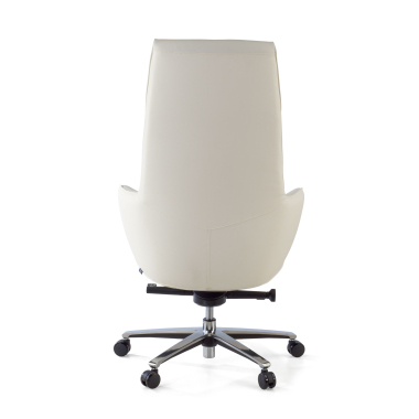fauteuil de direction blanc mozart cuir authentique accoudoirs rembourres 7