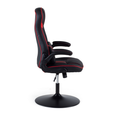 chaise gaming rouge simil cuir accoudoirs rabattables 4