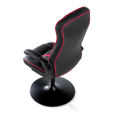 chaise gaming rouge simil cuir accoudoirs rabattables 8