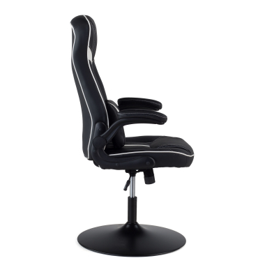 chaise gaming blanc simil cuir accoudoirs rabattables 4