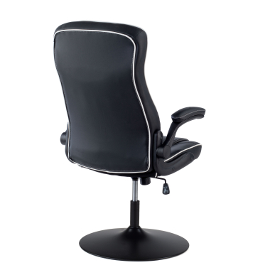 chaise gaming blanc simil cuir accoudoirs rabattables 8
