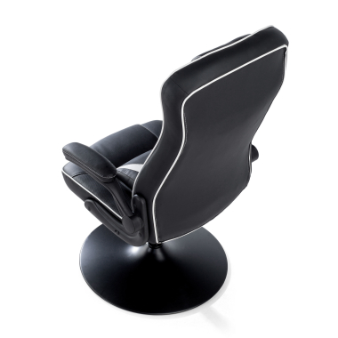 chaise gaming blanc simil cuir accoudoirs rabattables 7