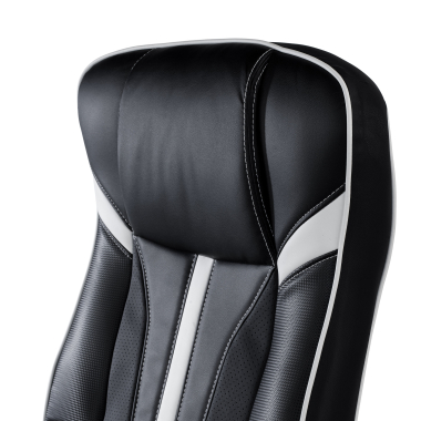 chaise gaming blanc simil cuir accoudoirs rabattables 6