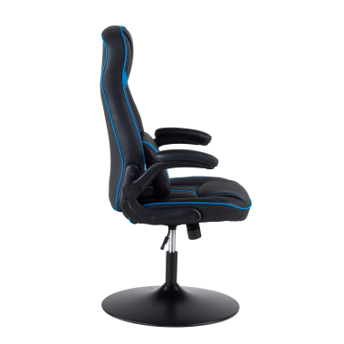 chaise gaming bleu simil cuir accoudoirs rabattables 4