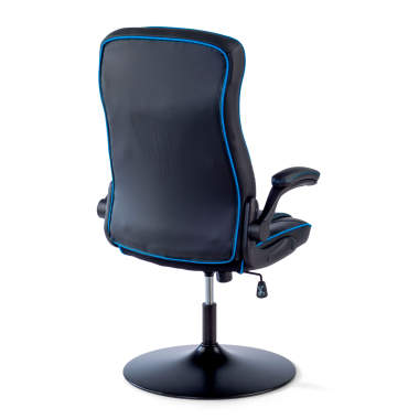 chaise gaming bleu simil cuir accoudoirs rabattables 8
