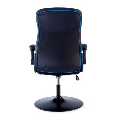 chaise gaming bleu simil cuir accoudoirs rabattables 9