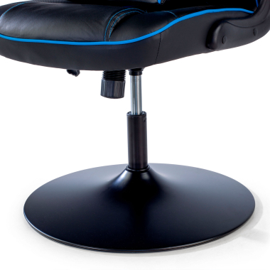 chaise gaming bleu simil cuir accoudoirs rabattables 6