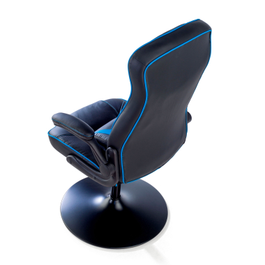 chaise gaming bleu simil cuir accoudoirs rabattables 7