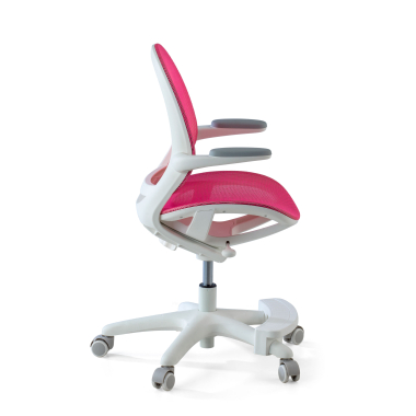 chaise de bureau enfant rose ergokid maille accoudoirs rabattables 4