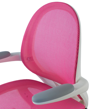 chaise de bureau enfant rose ergokid maille accoudoirs rabattables 5