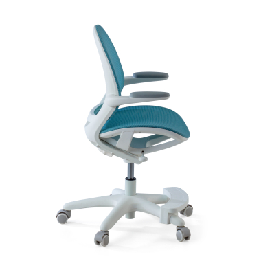 chaise de bureau enfant bleu ergokid maille accoudoirs rabattables 4