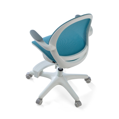 chaise de bureau enfant bleu ergokid maille accoudoirs rabattables 9