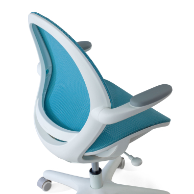chaise de bureau enfant bleu ergokid maille accoudoirs rabattables 5