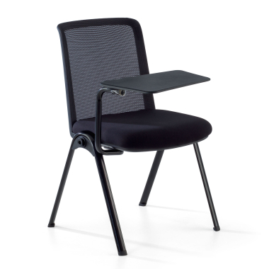 chaise avec tablette noir support de bureau maille sans accoudoirs 1