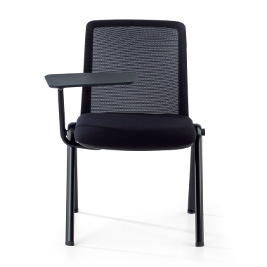 chaise avec tablette noir support de bureau maille sans accoudoirs 7
