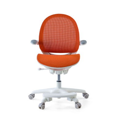 chaise de bureau enfant orange ergokid maille accoudoirs rabattables 3