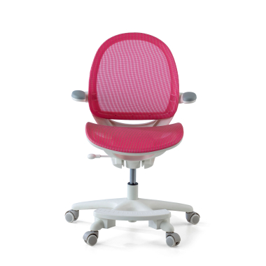 chaise de bureau enfant rose ergokid maille accoudoirs rabattables 3