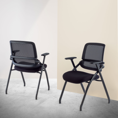 chaise de conference noir chaise maille accoudoirs mobiles 10