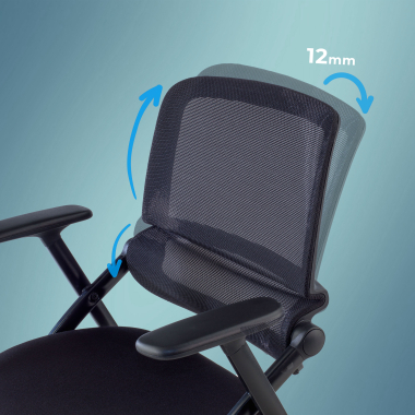 chaise de conference noir chaise maille accoudoirs mobiles 3