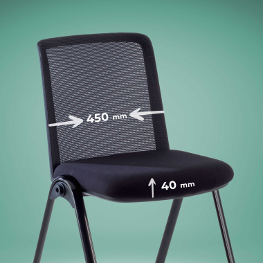 chaise de conference noir dora maille sans accoudoirs 5