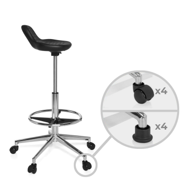 tabouret datelier et de laboratoire noir maxwork 41 plastique sans accoudoirs 4