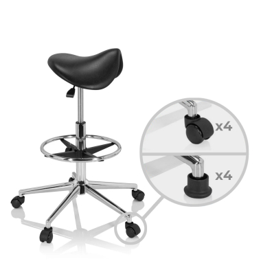 tabouret datelier et de laboratoire noir ergonomique plastique sans accoudoirs 4