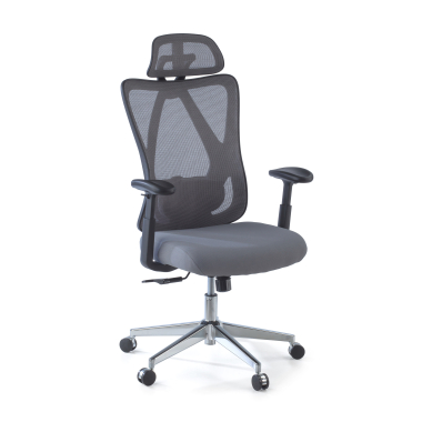 chaise ergonomique gris matrix maille accoudoirs mobiles soutien lombaire appui tete 1