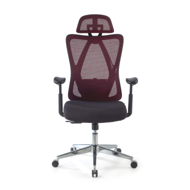 chaise ergonomique rouge matrix maille accoudoirs mobiles soutien lombaire appui tete 3