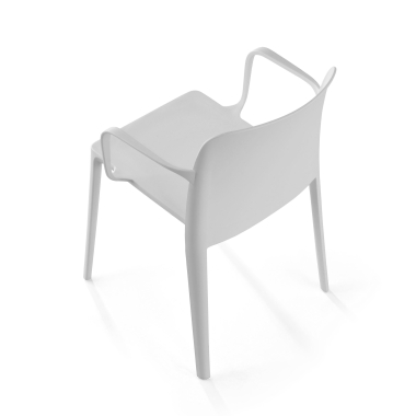 chaise de conference blanc loop plastique accoudoirs fixes 6