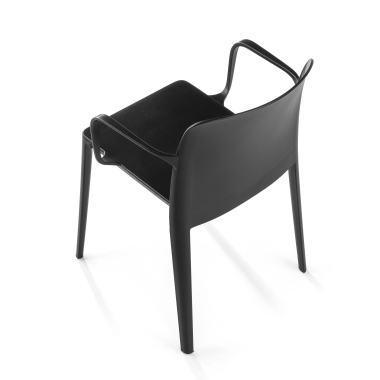 chaise de conference noir loop plastique accoudoirs fixes 8