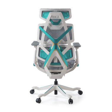 chaise gaming blanc vert dragonlord maille accoudoirs reglables 6d soutien lombaire appui tete 3