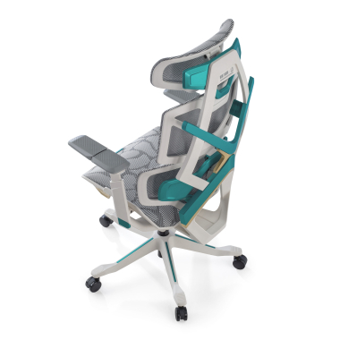 chaise gaming blanc vert dragonlord maille accoudoirs reglables 6d soutien lombaire appui tete 10