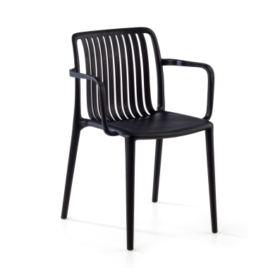 chaise de conference noir omnia plastique accoudoirs fixes 1