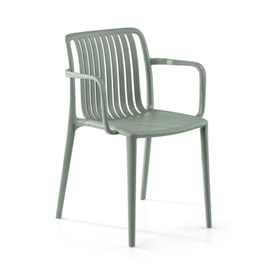 Chaise restauration empilable pour extérieur Omnia avec accoudoirs