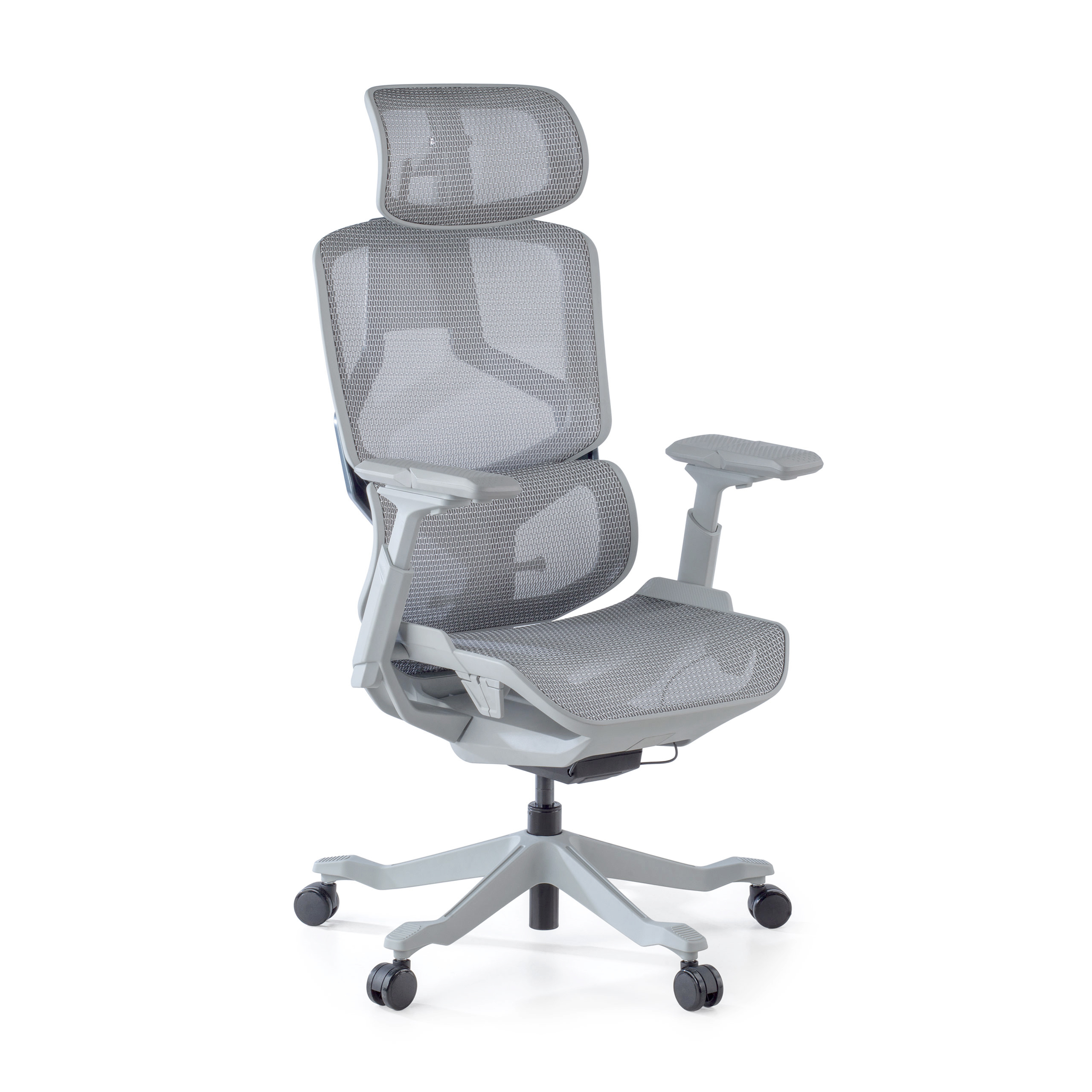Chaise de bureau ergonomique AeroMax white, double support lombaire
