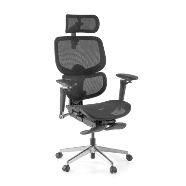 chaise ergonomique noir erghos x2 maille accoudoirs reglables 5d double soutien lombaire appui tete repose pieds extensible 10