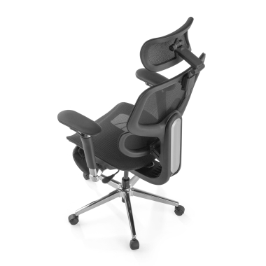 chaise ergonomique noir erghos x2 maille accoudoirs reglables 5d double soutien lombaire appui tete repose pieds extensible 13