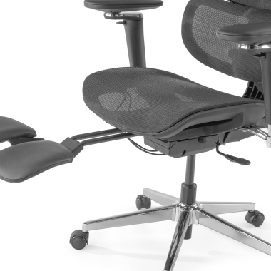 chaise ergonomique noir erghos x2 maille accoudoirs reglables 5d double soutien lombaire appui tete repose pieds extensible 9