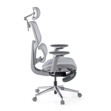 chaise ergonomique gris erghos x2 maille accoudoirs reglables 5d double soutien lombaire appui tete repose pieds extensible 9