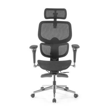 chaise ergonomique noir erghos x2 maille accoudoirs reglables 5d double soutien lombaire appui tete repose pieds extensible 6