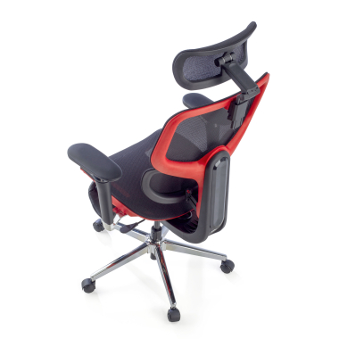chaise ergonomique rouge erghos x2 maille accoudoirs reglables 5d double soutien lombaire appui tete repose pieds extensible 13