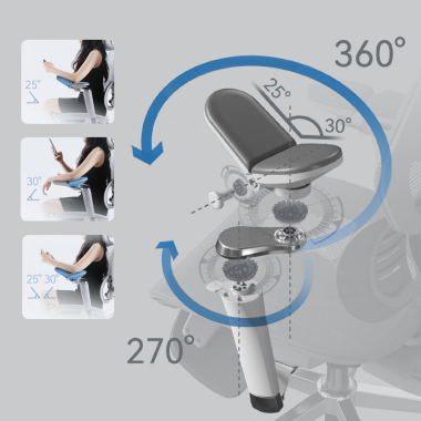 chaise ergonomique noir erghos x3 maille accoudoirs reglables 5d double soutien lombaire appui tete 6