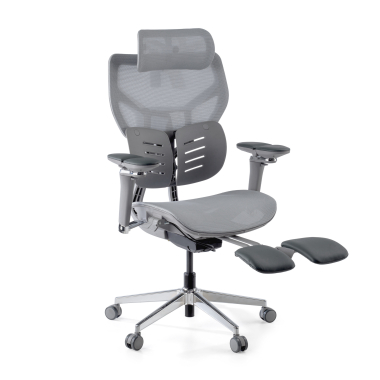 chaise ergonomique gris erghos x3 maille accoudoirs reglables 5d double soutien lombaire appui tete 1
