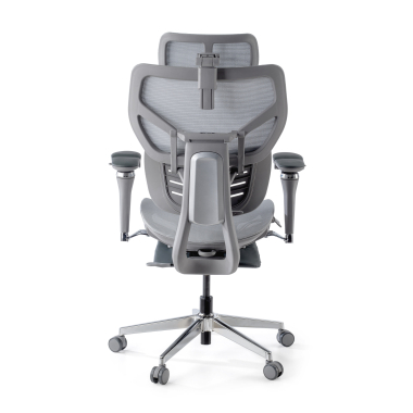 chaise ergonomique gris erghos x3 maille accoudoirs reglables 5d double soutien lombaire appui tete 9