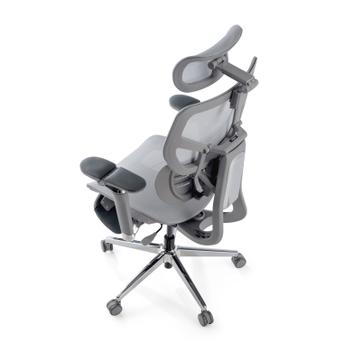 chaise ergonomique gris erghos x3 maille accoudoirs reglables 5d double soutien lombaire appui tete 14