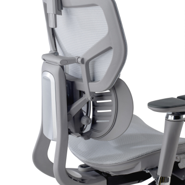 chaise ergonomique gris erghos x3 maille accoudoirs reglables 5d double soutien lombaire appui tete 10