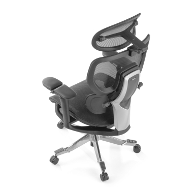 chaise ergonomique noir erghos x4 pro maille accoudoirs reglables 6d double soutien lombaire appui tete repose pieds extensible 16