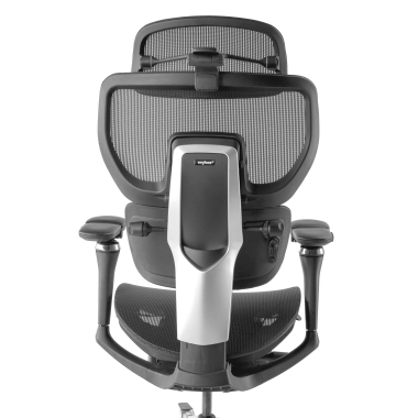 chaise ergonomique noir erghos x4 pro maille accoudoirs reglables 6d double soutien lombaire appui tete repose pieds extensible 9