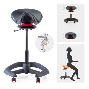 tabouret ergonomique noir irest simil cuir sans accoudoirs 3